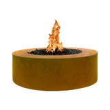 The Outdoor Plus - 60" Unity Fire Pit - 18" Tall - Corten Steel - NG, LP - OPT-RCRTN6018