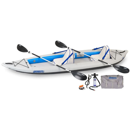 Sea Eagle - 385FT Deluxe 3 Person 12'6" White/Blue Fast Track Inflatable Kayak  ( 385FTK_D )