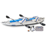 Sea Eagle - 385FT Deluxe 3 Person 12'6" White/Blue Fast Track Inflatable Kayak  ( 385FTK_D )