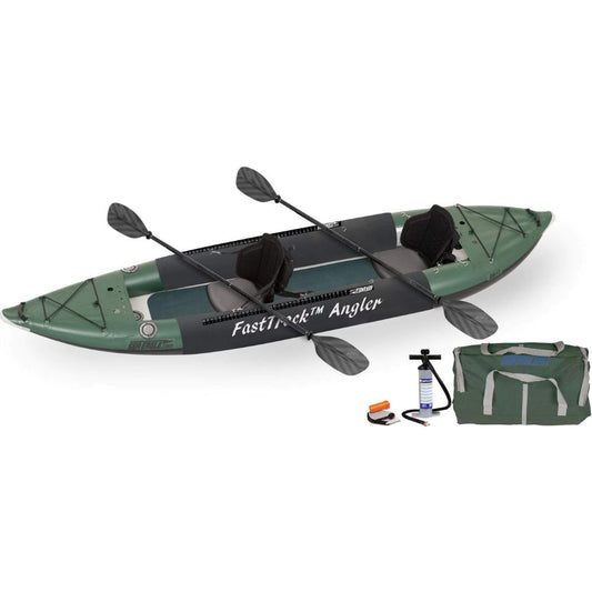 Sea Eagle - 385FTA Pro 3 Person 12'6" Green FastTrack Angler Inflatable Angler Fishing Boat Package ( 385FTAK_P )