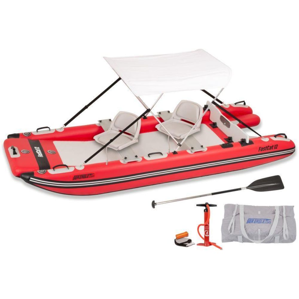 Sea Eagle - FASTCAT12 2 Person 12'10" Red Inflatable Cataraft Package ( FASTCAT12K_XX )