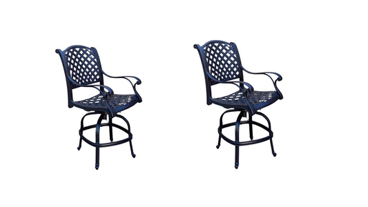 Darlee - Nassau Patio Counter Height Swivel Bar Stool with Cushion (Set of 2) - DL13-7CH-2