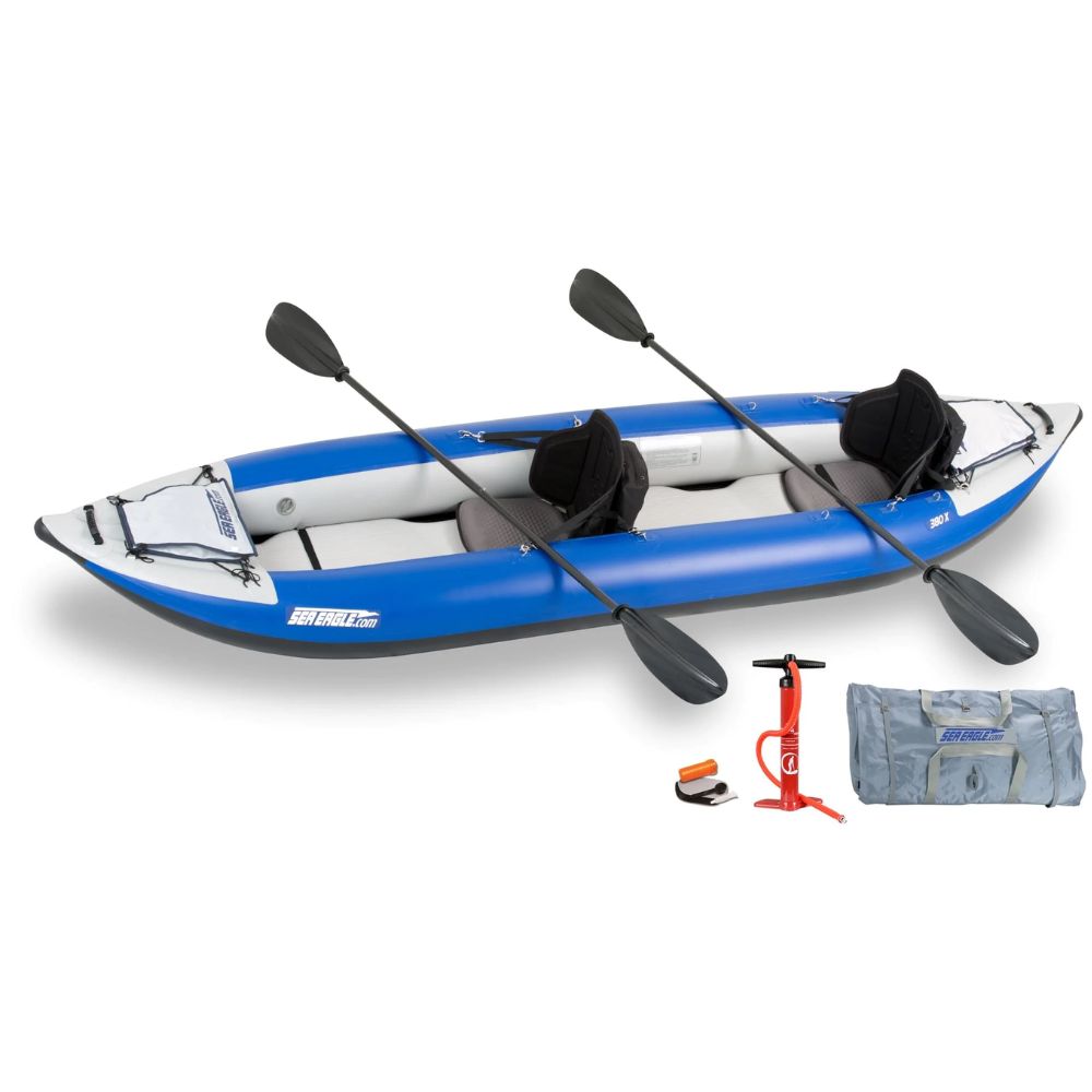 Sea Eagle - 380X  Pro Carbon 3 Person 12'6" White/Blue Inflatable Explorer Kayak ( 380XK_PC )