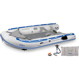 Sea Eagle - 126SR 6 Person 12'6" White/Blue Sport Runabout Inflatable DSFloor Deluxe Boat ( 126SRDK_D )