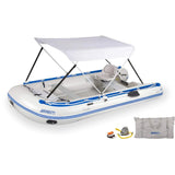 Sea Eagle - 14SRK 7 Person Swivel Seat Canopy Package 14' White/Blue Sport Runabout Inflatable Boat  ( 14SRK_SWC )