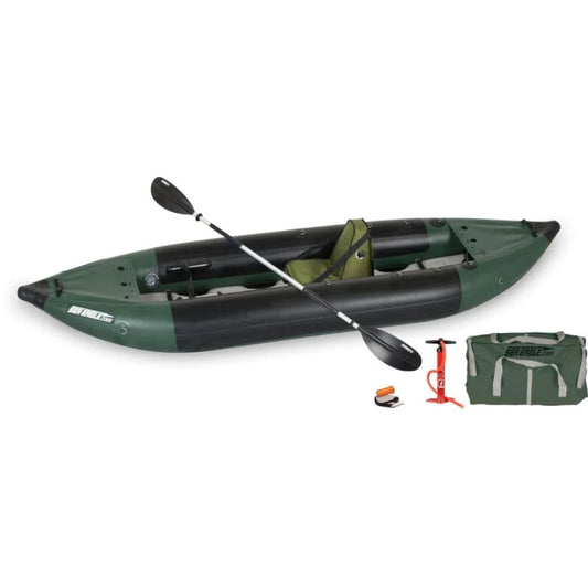 Sea Eagle - 350FX | Deluxe Solo | 11'6" Green Fishing Explorer Inflatable Fishing Boat Package ( 350FXK_DS )