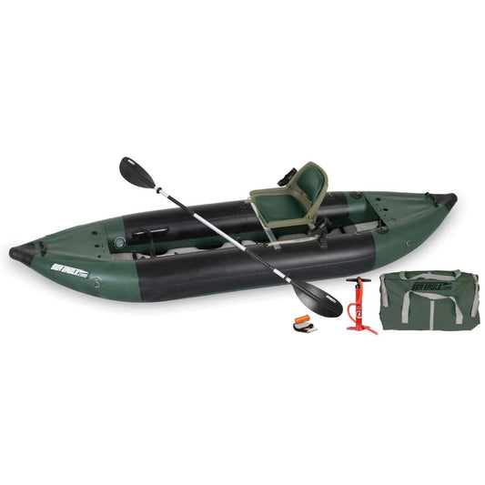 Sea Eagle - 350FX | Swivel Seat | Solo | 11'6" Green Fishing Explorer Inflatable Fishing Boat Swivel Seat Fishing Rig Package ( 350FXK_FR )