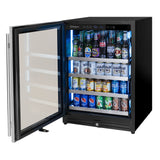 Kegco 24" Wide Reserva Series Stainless Steel Left Hinge Beverage Center