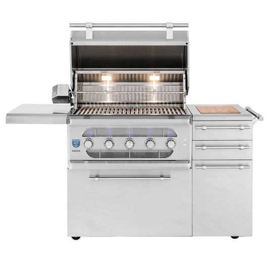 American Made Grills - Muscle 36-Inch Freestanding Hybrid Grill - Natural Gas\Propane | MUSFS36