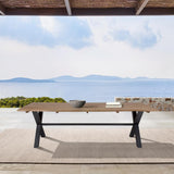 Armen Living - Glendora Light Brown Rectangle Eucalyptus Wood Outdoor Dining Table