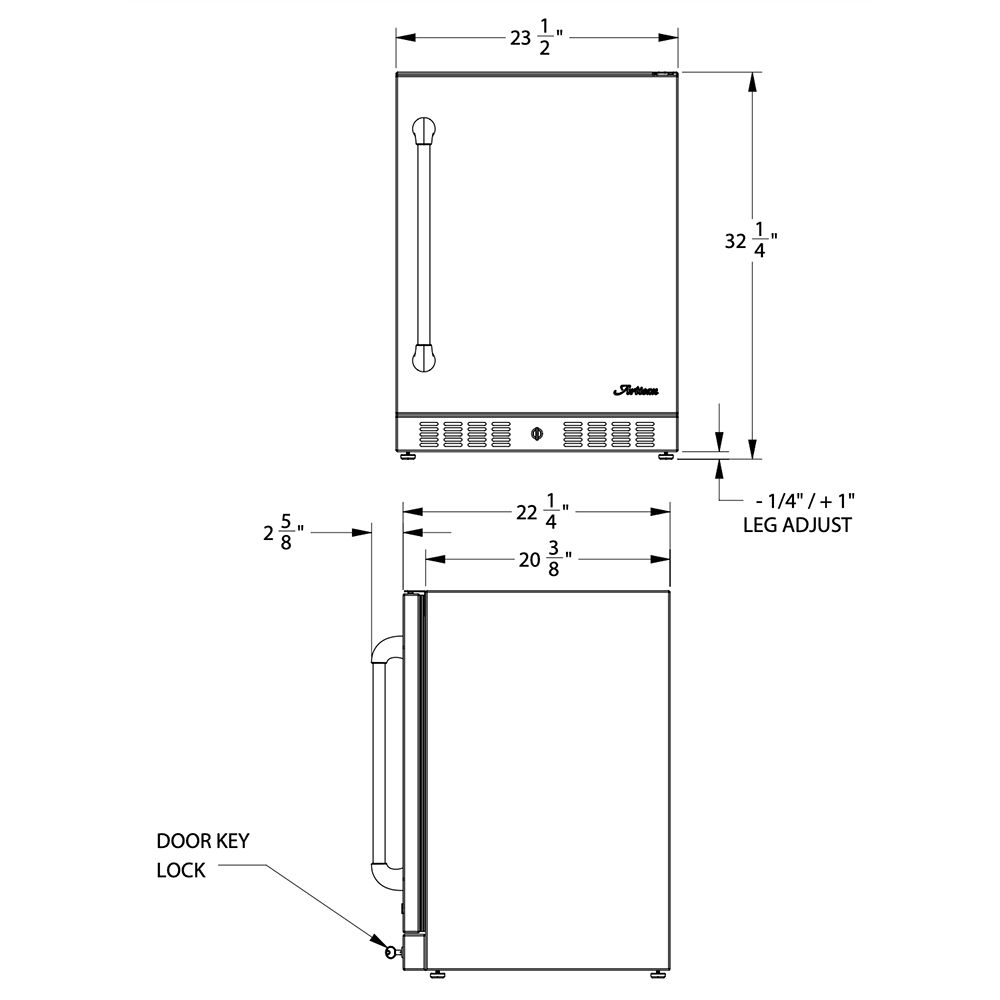 Artisan - 24-Inch Stainless Steel Outdoor Refrigerator, ART-BC24