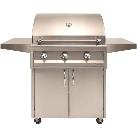 Artisan - 32-Inch Professional 3-Burner Freestanding Natural Gas Grill With Rotisserie, 270 lbs - ARTP-32C