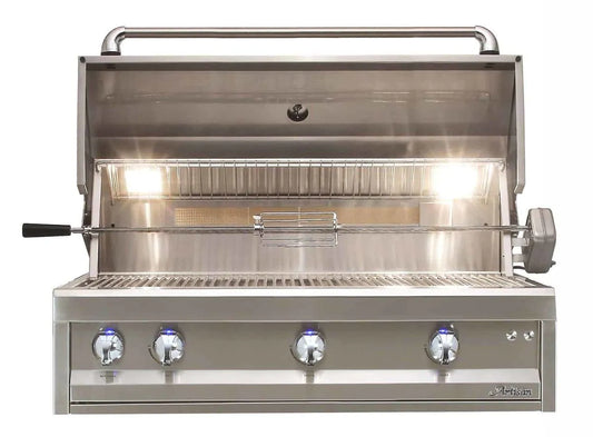 Artisan - 42-Inch Professional 3-Burner Freestanding Natural Gas Grill With Rotisserie, 250 lbs - ARTP-42C
