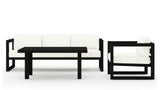 Harmonia Living - Avion Classic 3 Piece Sofa Set - Black | AVN-BK-SET138