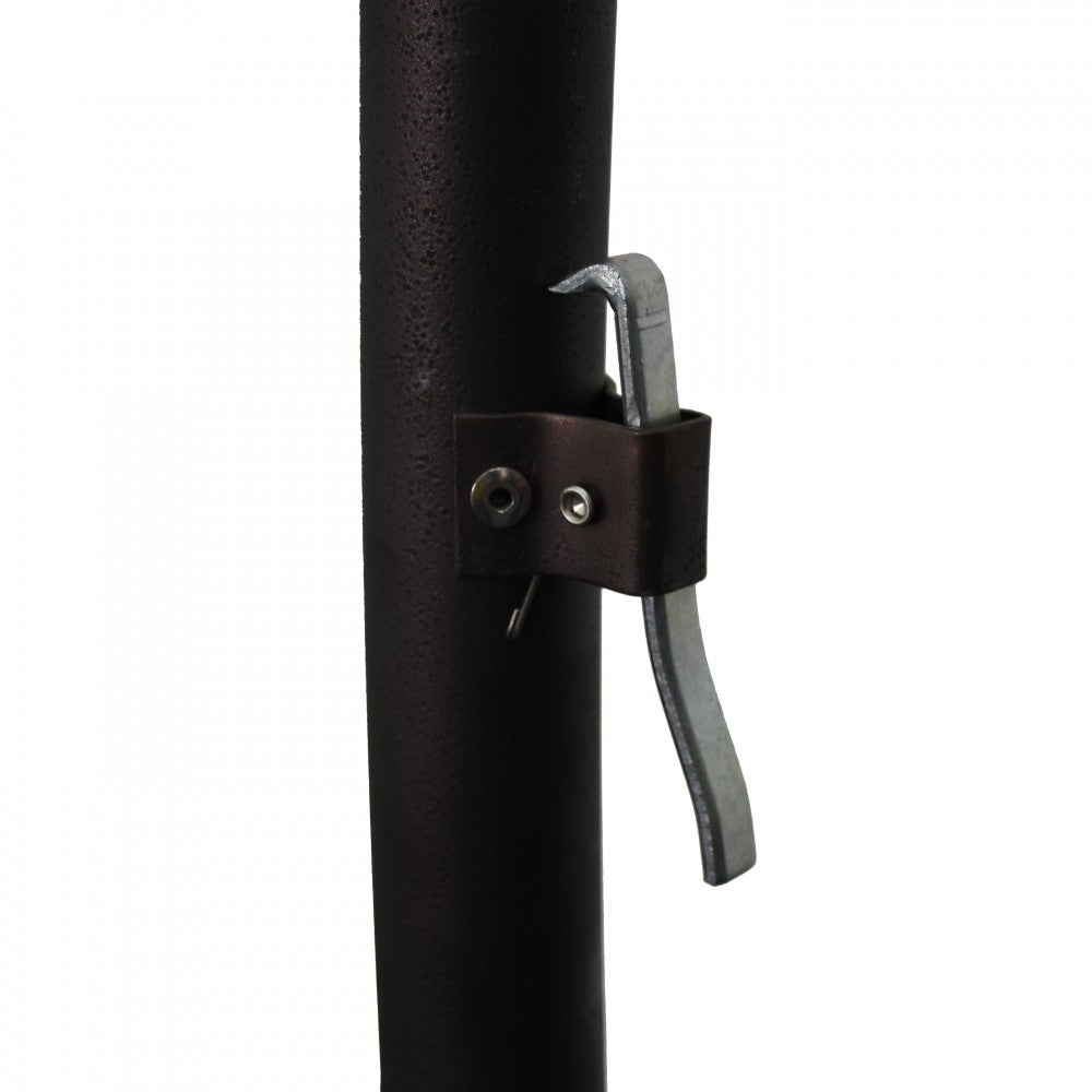 California Umbrella - 9 ft. Bronze Aluminum Cantilever Patio Umbrella with Crank Open 360 Rotation in Pacific Blue Sunbrella