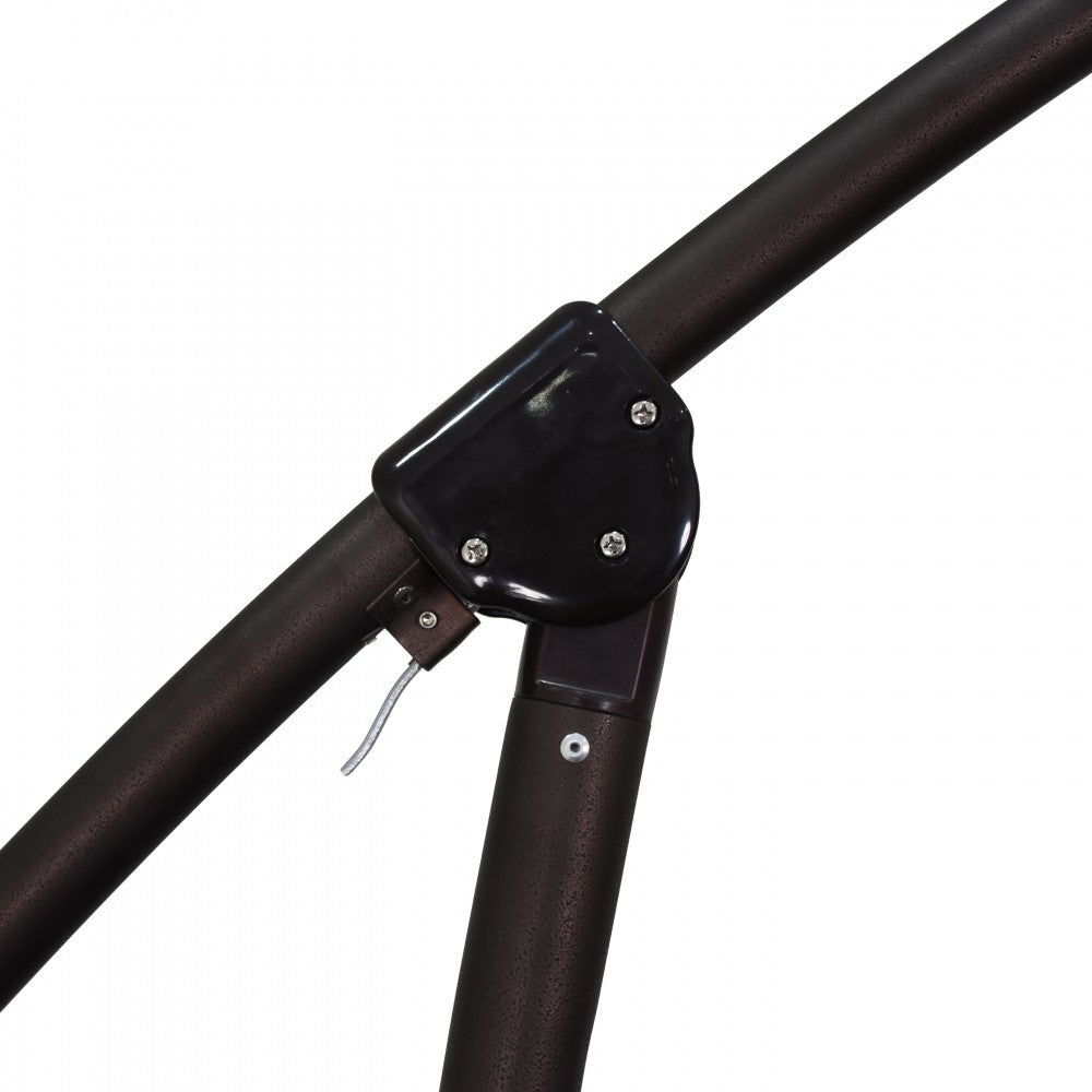 California Umbrella - 9 ft. Bronze Aluminum Cantilever Patio Umbrella with Crank Open 360 Rotation in Pacific Blue Sunbrella