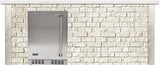 RTA Outdoor Living - 8 ft. Refrigerator Bar Island (Appliance Sold Separately) in Reclaimed Brick Finish and White Color Palette - RTAC-B8-FL-RW