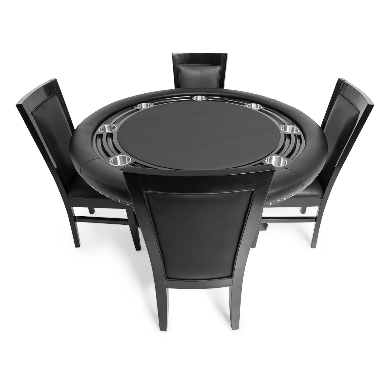 Nighthawk 55" Round Poker Table w/ Chip Tray (Black) | 2BBO-NH