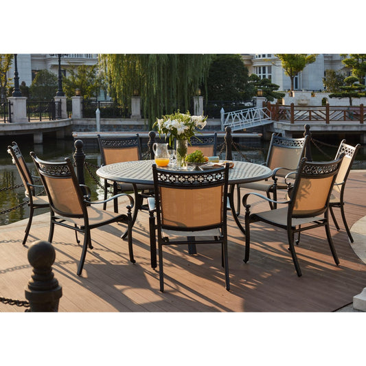 Darlee - Mountain View 9-Piece Patio Dining Set with 71'' Round Dining Table  - 201610-9PC-99LD
