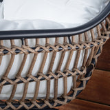 Mod Furniture - Bali 3-Piece Wicker Patio Conversation Set with White Cushions | BALI3PC-WHT