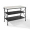 Crosley Furniture - Madeleine French Industrial Kitchen Island in Matte Black with White Faux Marble Table Top, 53-1/4" W x 24" D x 36" H