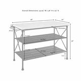 Crosley Furniture - Madeleine French Industrial Kitchen Island in Matte Black with White Faux Marble Table Top, 53-1/4" W x 24" D x 36" H