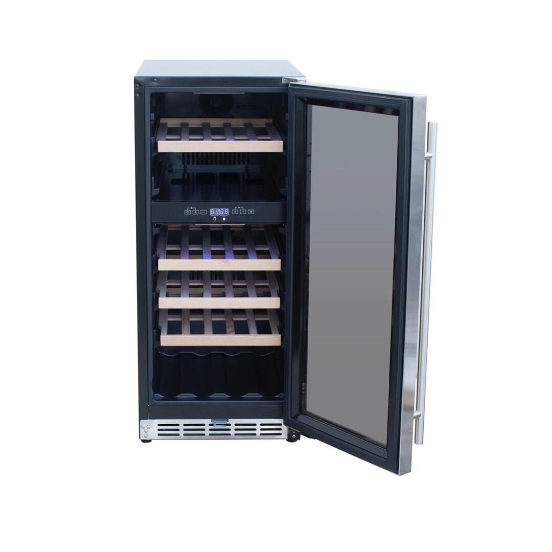 RCS - 15" Stainless Wine Cooler Refrigerator with Glass Window | RWC1