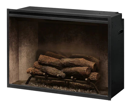 Dimplex - Revillusion 36" Weathered Concrete Built-In Electric Firebox with Glass Pane and Plug Kit - 500002401