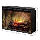 Dimplex - Revillusion 36" Herringbone Built-In Electric Firebox with Glass Pane and Plug Kit - 500002400