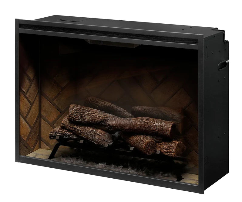 Dimplex - Revillusion 36" Herringbone Built-In Electric Firebox with Glass Pane and Plug Kit - 500002400