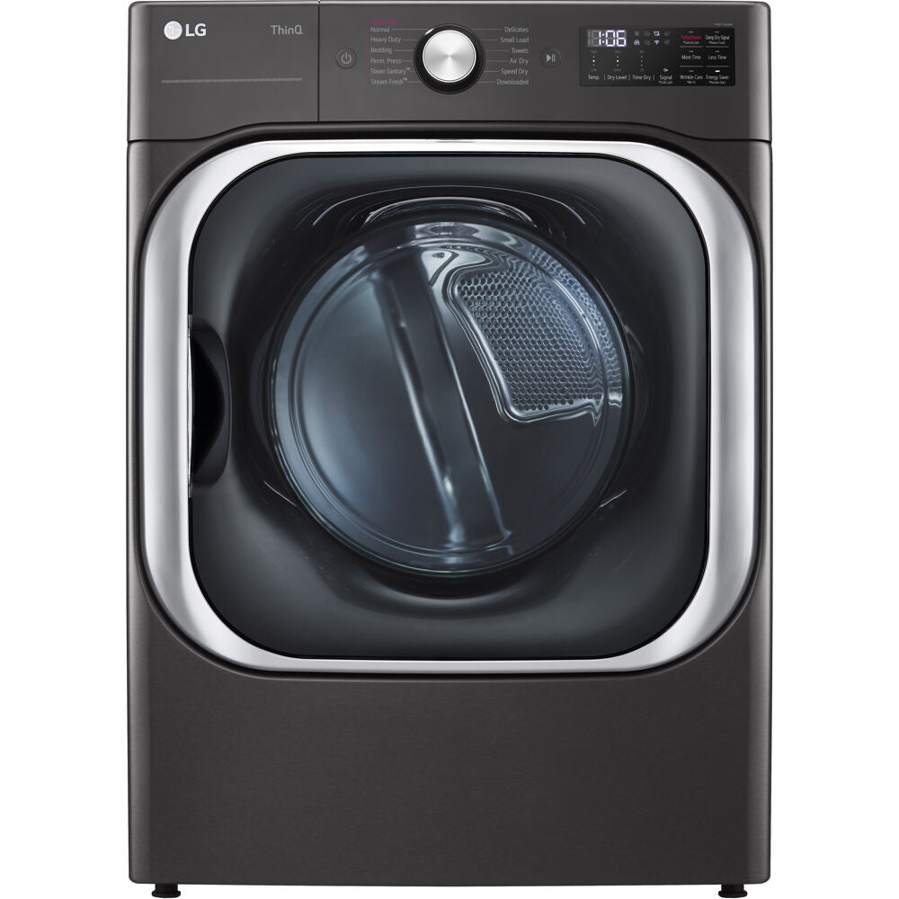LG - 9.0 CF Mega Capacity Electric Dryer with Sensor Dry, Turbo Steam - DLEX8900B