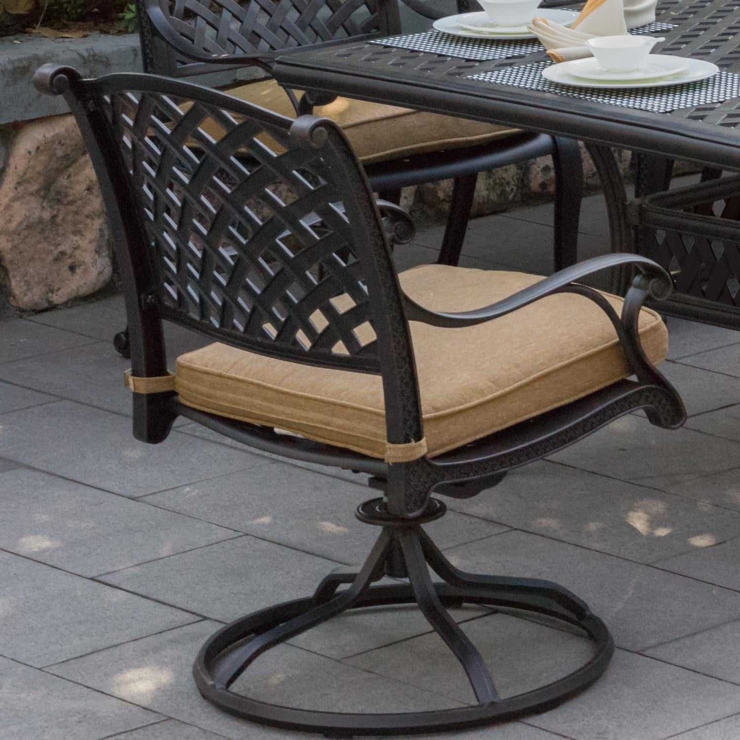 Darlee - Nassau Patio Swivel Rocker Chair with Cushion (Set of 4) - DL13-5-4