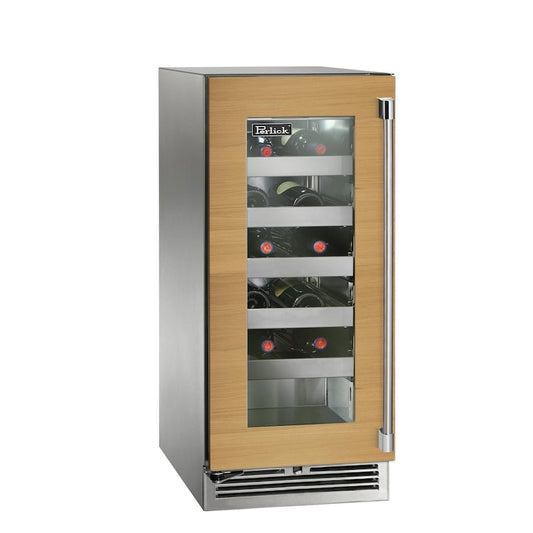 Perlick - 15" Signature Series Marine Grade Wine Reserve with fully integrated panel-ready glass door, with lock - HP15WM