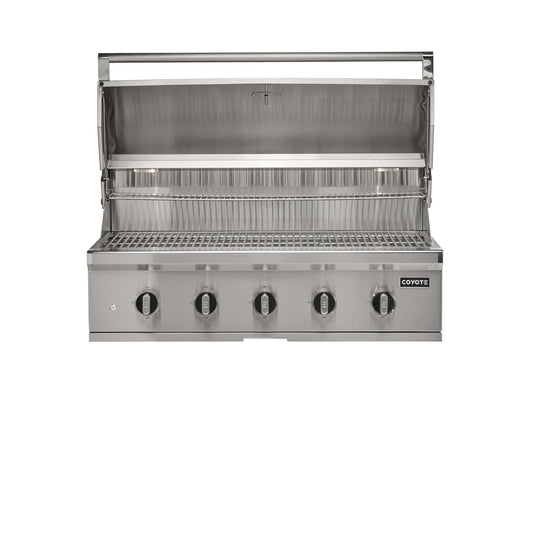 Coyote - CL-Series 42-in 5-Burner Built-In Natural Gas Grill w/ Lift-Assist Hood & Safety Valve - C3CL42NG