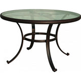 Darlee - Ten Star 5-Piece Patio Glass Top Dining Set with Cushions and 48'' Round Glass Top Dining Table  - DL503-5PC-50C