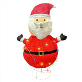 Fraser Hill Farm - 4-Ft. Prelit Collapsible Tinsel Santa Indoor or Outdoor Decoration - Red