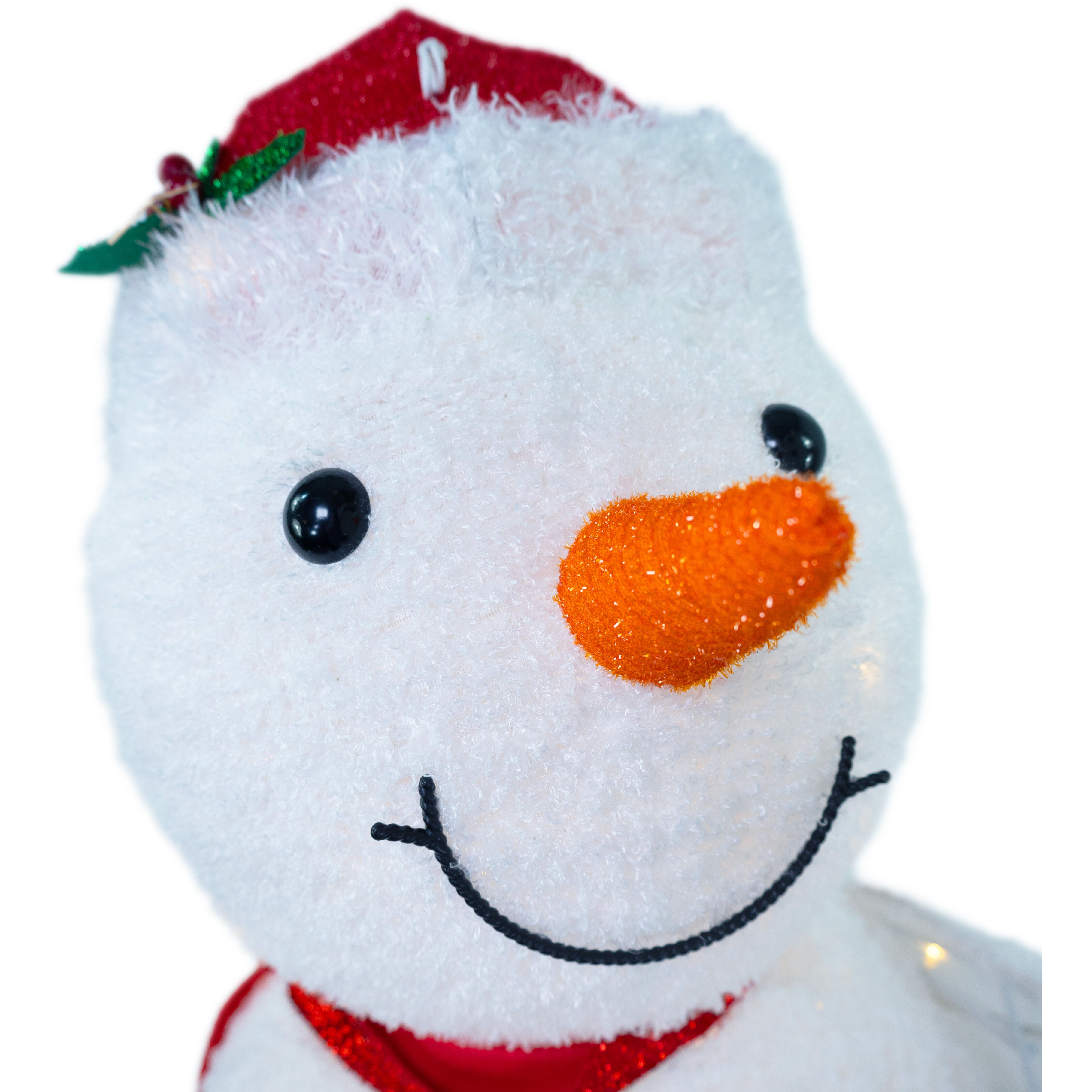 Fraser Hill Farm - 6-Ft. Prelit Tinsel Snowman Decoration with LED Lights