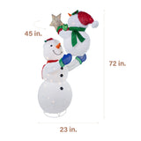 Fraser Hill Farm - 6-Ft. Prelit Tinsel Snowman Decoration with LED Lights