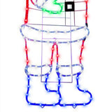 Fraser Hill Farm - 5-Ft. Prelit LED Santa with Waving Arm Outdoor Decoration - Multi