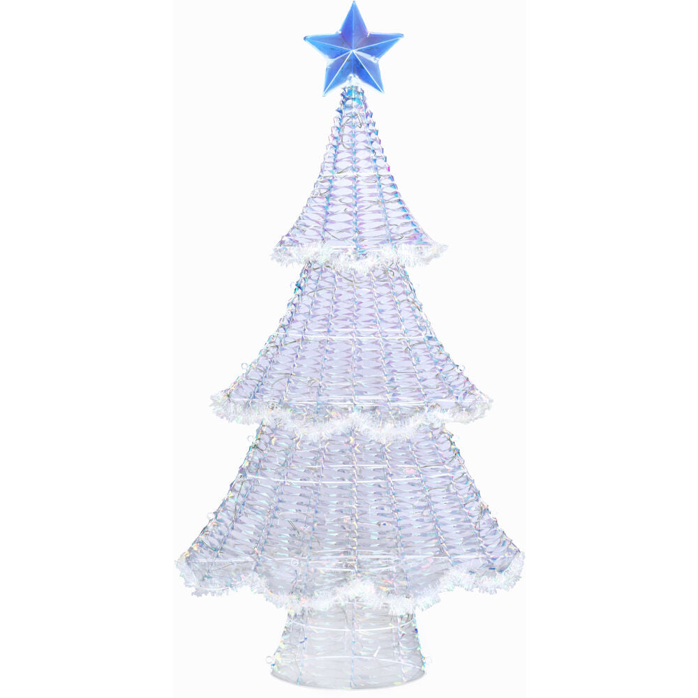 Fraser Hill Farm - 6-Ft. Prelit Iridescent Christmas Tree Decoration with LED Lights