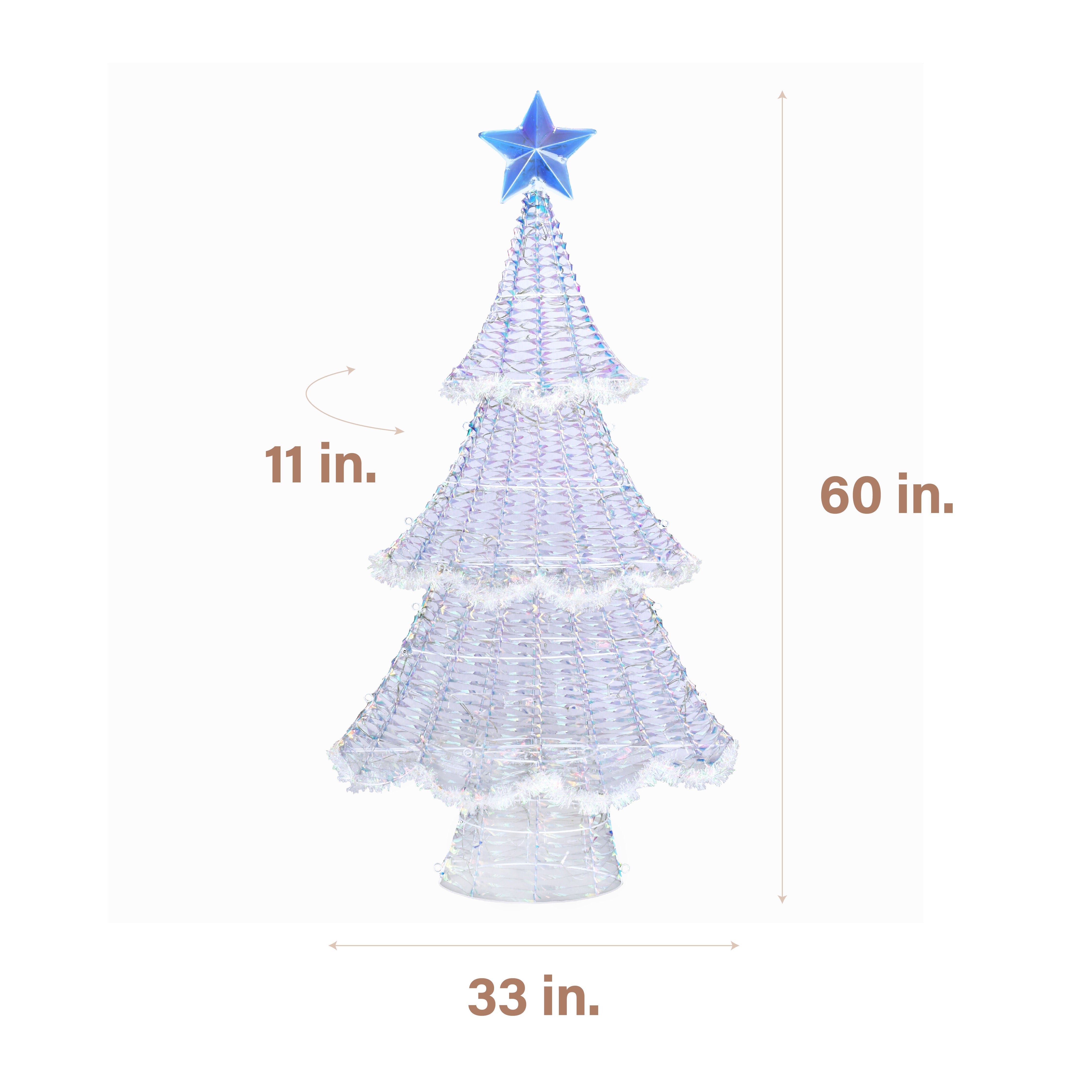 Fraser Hill Farm - 6-Ft. Prelit Iridescent Christmas Tree Decoration with LED Lights