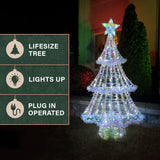 Fraser Hill Farm - 6-Ft. Prelit Iridescent Christmas Tree Decoration with LED Lights