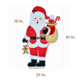 Fraser Hill Farm - 5-Ft. Prelit Tinsel Santa Claus Decoration with LED Lights