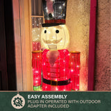 Fraser Hill Farm - 6-Ft. Prelit Tinsel Nutcracker Indoor or Outdoor Decoration - Multi