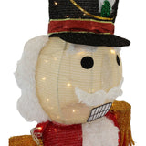 Fraser Hill Farm - 6-Ft. Prelit Tinsel Nutcracker Indoor or Outdoor Decoration - Multi