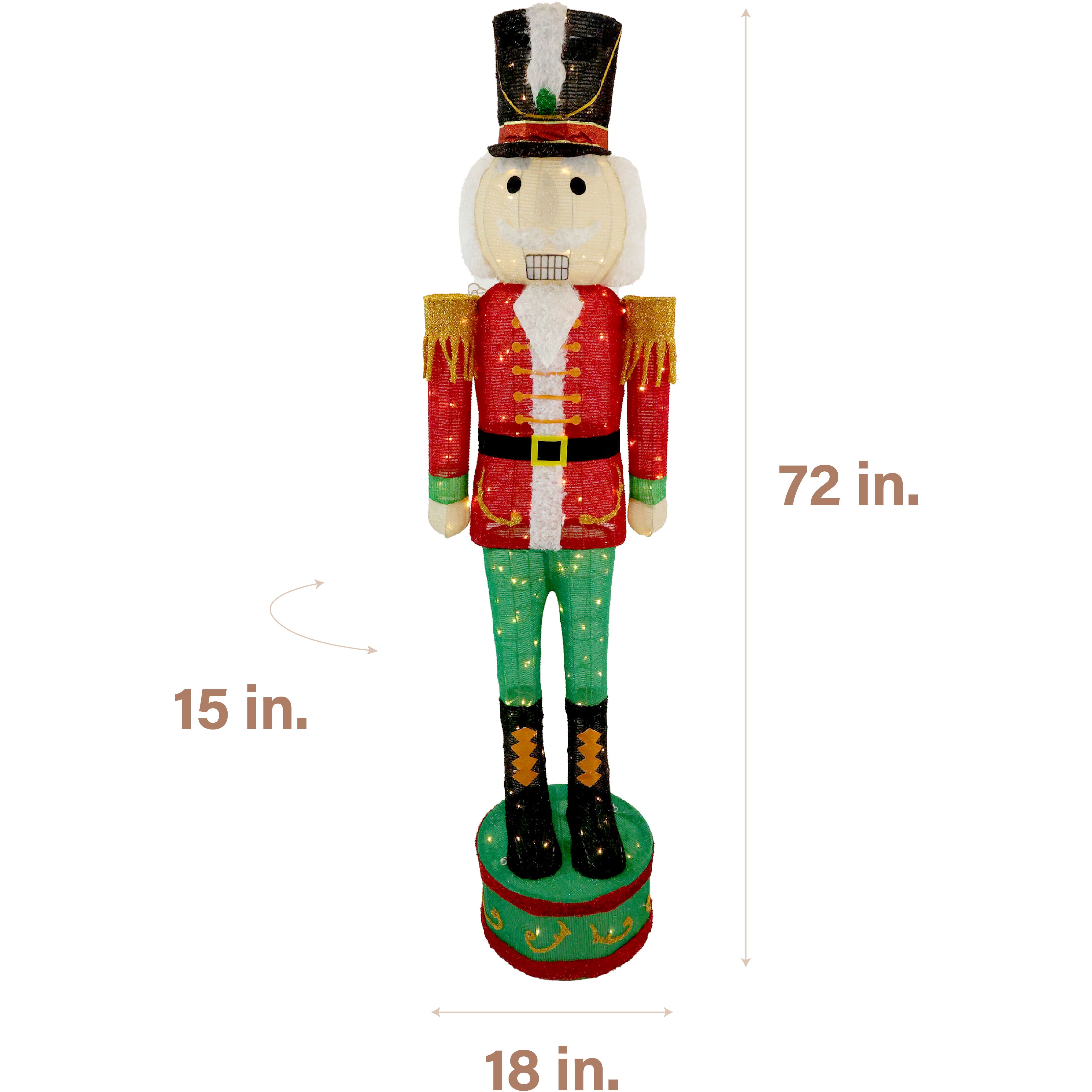 Fraser Hill Farm - 6-Ft. Prelit Tinsel Nutcracker Indoor or Outdoor Decoration - Multi