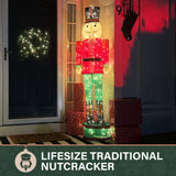 Fraser Hill Farm - 6-Ft. Prelit Tinsel Nutcracker Indoor or Outdoor Decoration - Multi