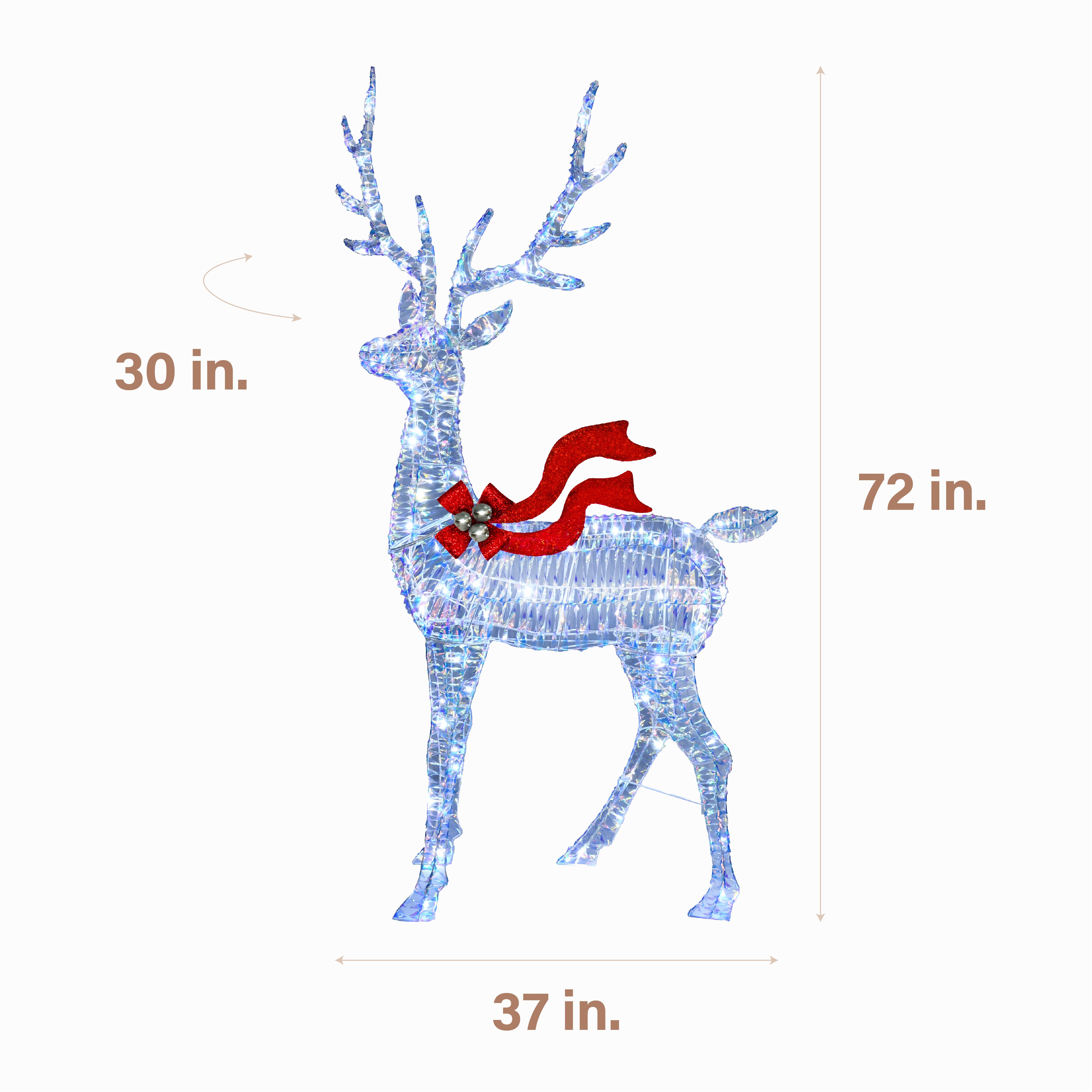 Fraser Hill Farm - 6-Ft. Prelit Iridescent Reindeer Decoration with LED Lights