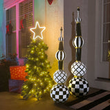 Fraser Hill Farm - 36-In. Black and White Decorative Christmas Finial - Black, White