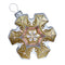 Fraser Hill Farm - 36-in. Vintage Snowflake Ornament Statue with LED Lights - White, Gold